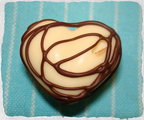 White chocolate heart, homemade